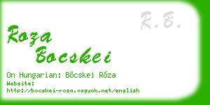roza bocskei business card